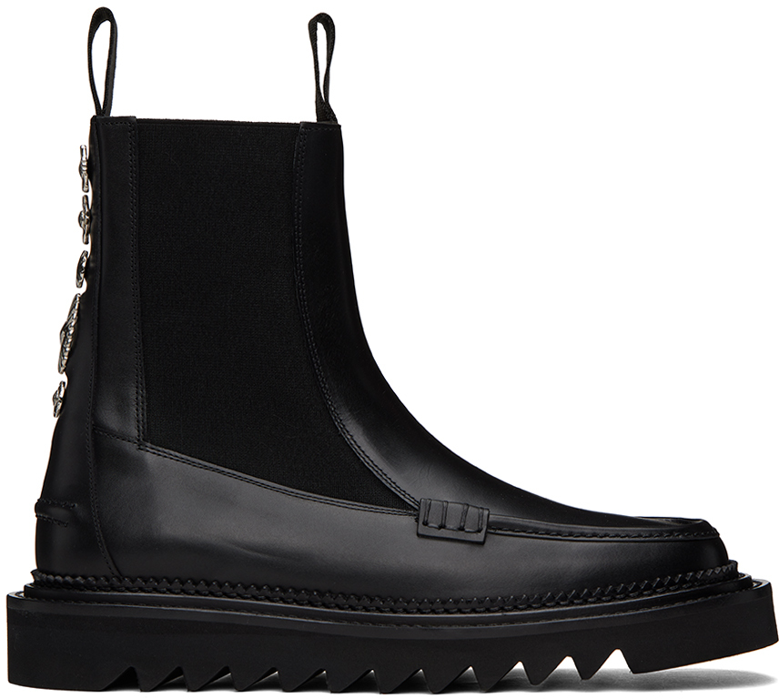 Black Leather Chelsea Boots