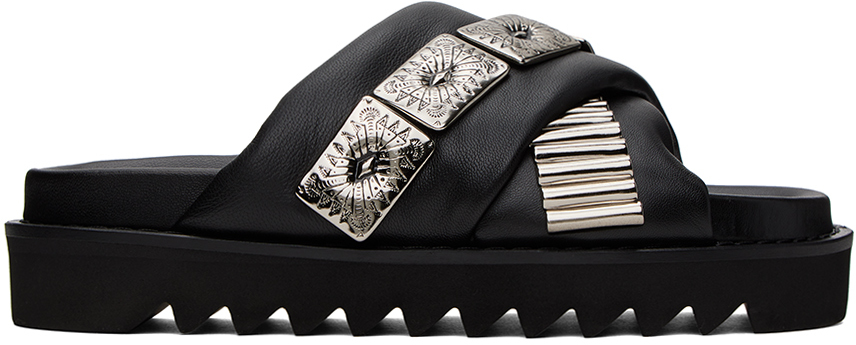 Toga Virilis Ssense Exclusive Black Leather Slippers