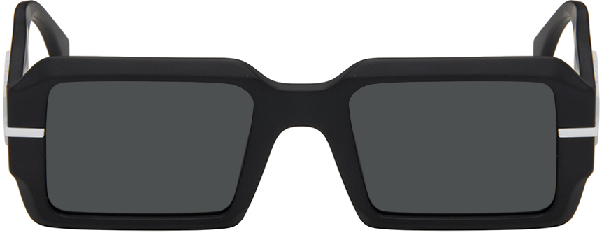Fendi Black Graphy Sunglasses In 02a Matte Black/smok