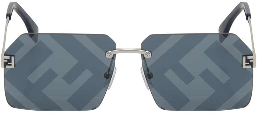 Fendi Silver Sky Sunglasses In 16x Shiny Palladium/