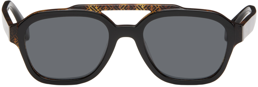 Fendi Black & Tortoiseshell Bilayer Sunglasses