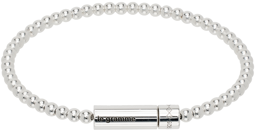 Shop Le Gramme Silver 'le 11g' Beads Bracelet