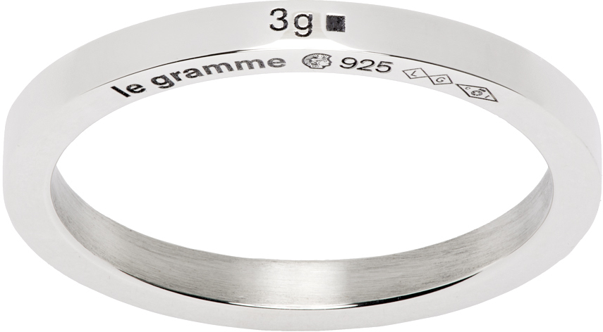 Silver 'La 3g' Ribbon Ring