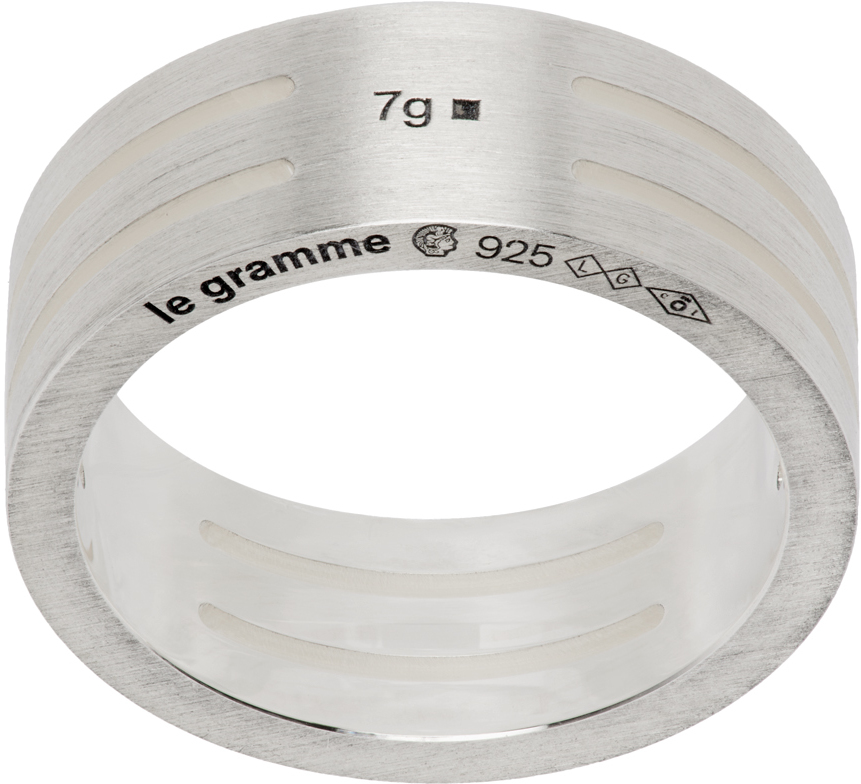 Shop Le Gramme Silver Perforated Ribbon 7g Ring