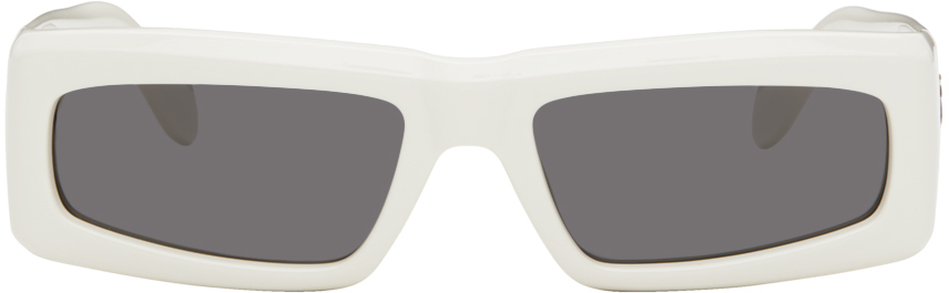 Palm Angels White Yreka Sunglasses In White Dark Grey