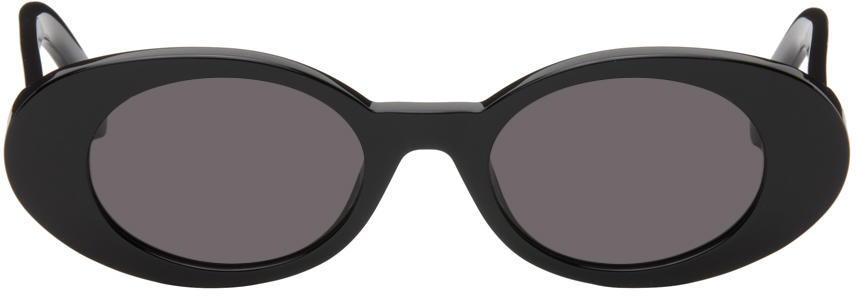 Shop Palm Angels Black Gilroy Sunglasses In Black Dark Grey
