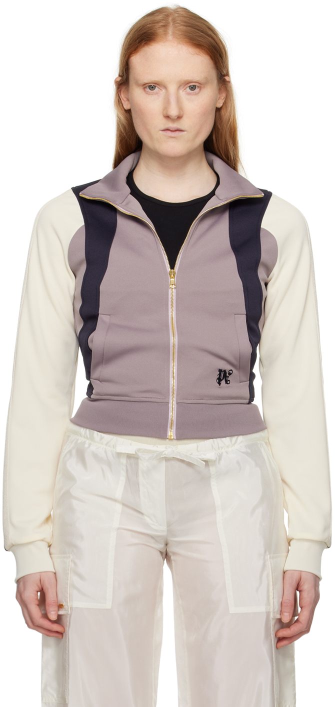 Palm Angels: Purple Colorblock Track Jacket