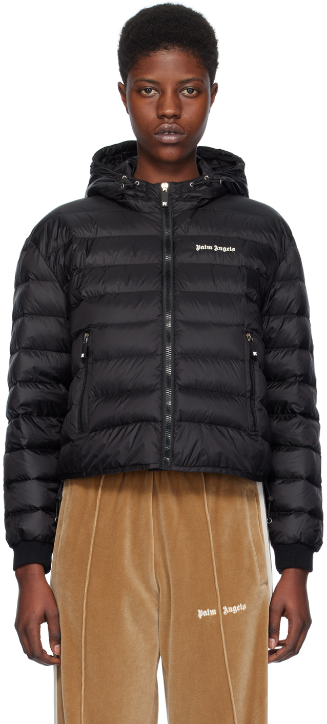 Shop Palm Angels Black Quilted Down Jacket In Black Off