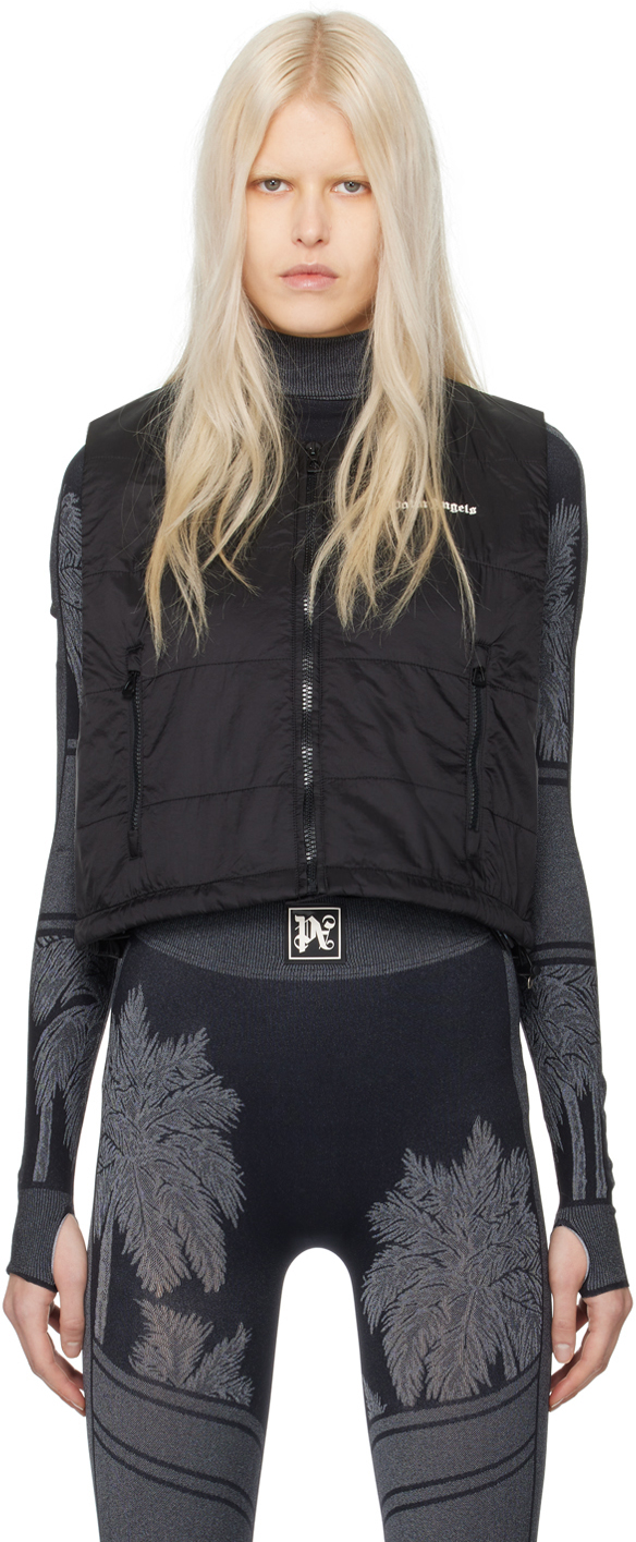 Palm Angels Black Classic Vest In Black Off