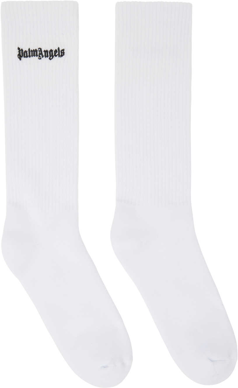 White Embroidery Logo Socks