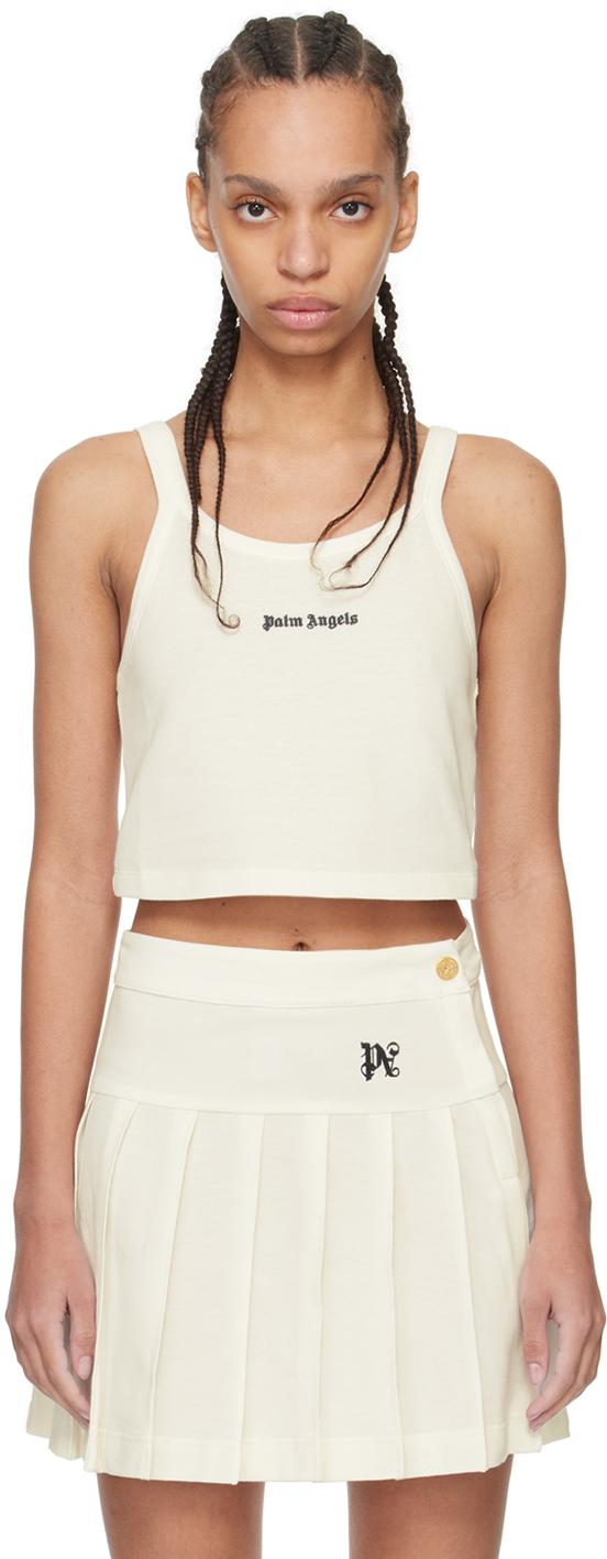 Off-White Embroidered Tank Top
