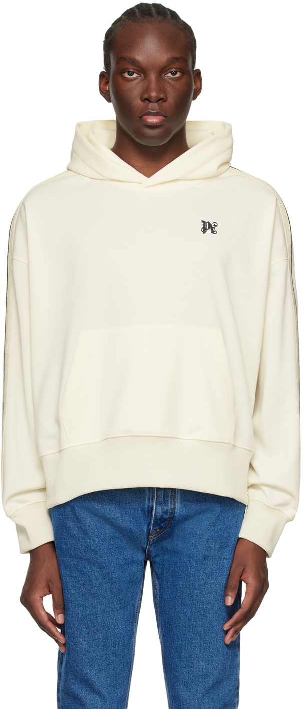 Palm Angels Monogram-embroidered Track Hoodie In White