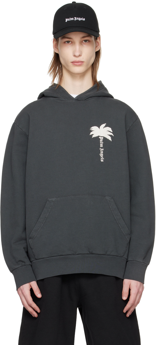 Palm Angels Over The Head Logo Black Hoodie