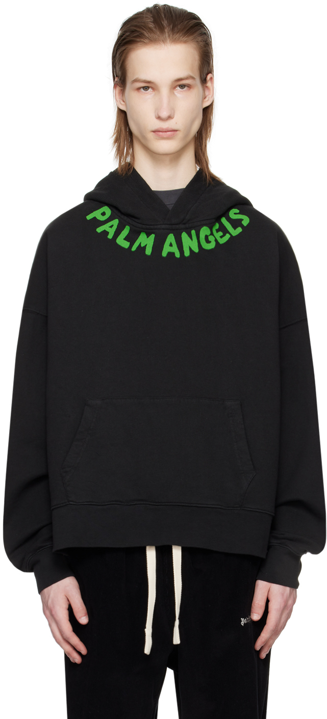 Palm Angels Pmbb058r21fle0101001 Black Hoodie in Blue for Men