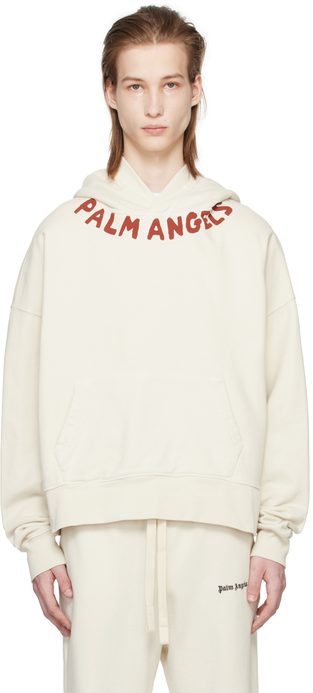 Palm Angels Side Roses Print Hooded Sweatshirt Black/red