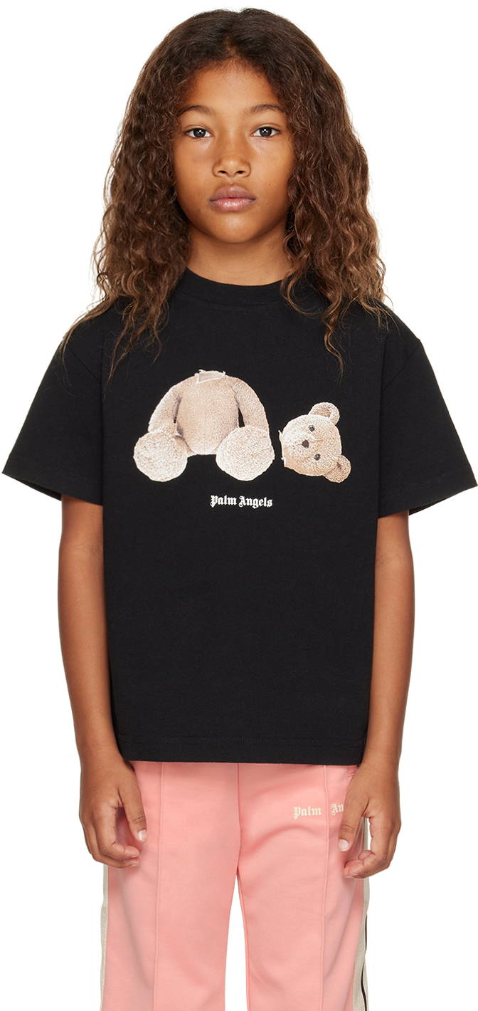 Kids Black Bear T-Shirt by Palm Angels