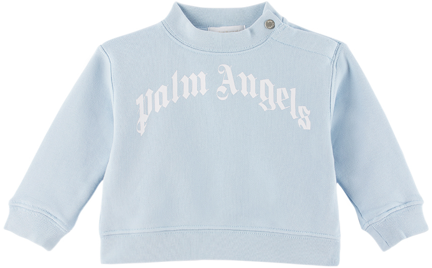 Palm Angels Baby Blue Printed Sweatshirt