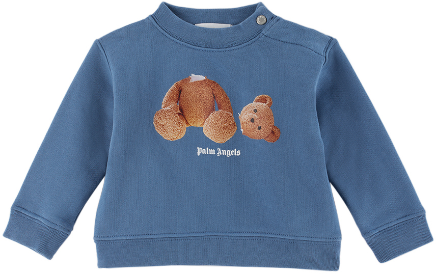 Baby Blue PA Bear Sweatshirt by Palm Angels