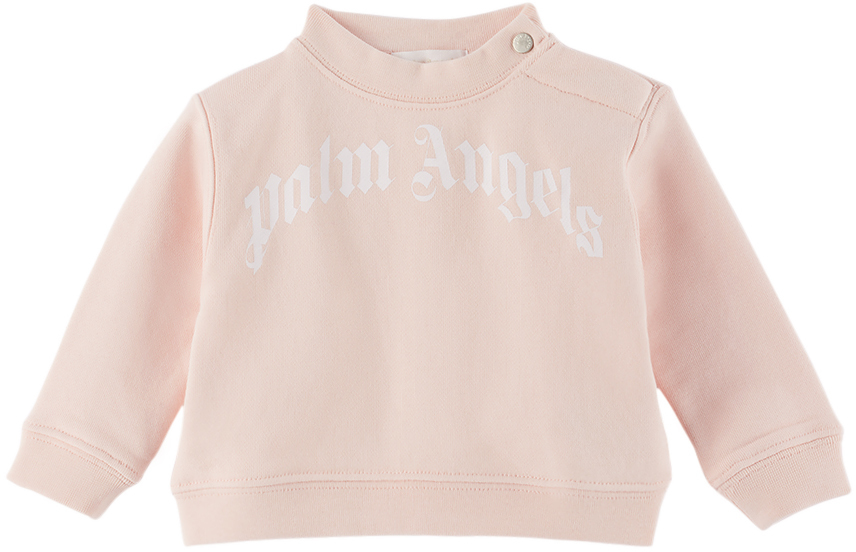 Palm Angels Baby Pink Printed Sweatshirt