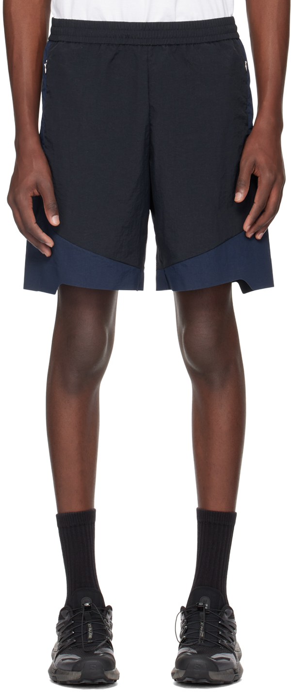 _j.l - A.l_ Black & Navy Lightweight Shorts In Black / Dark Blue