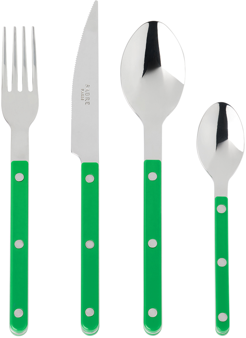 Shop Sabre Bistrotコレクション グリーン Brilliant カトラリー 4点セット In Garden Green