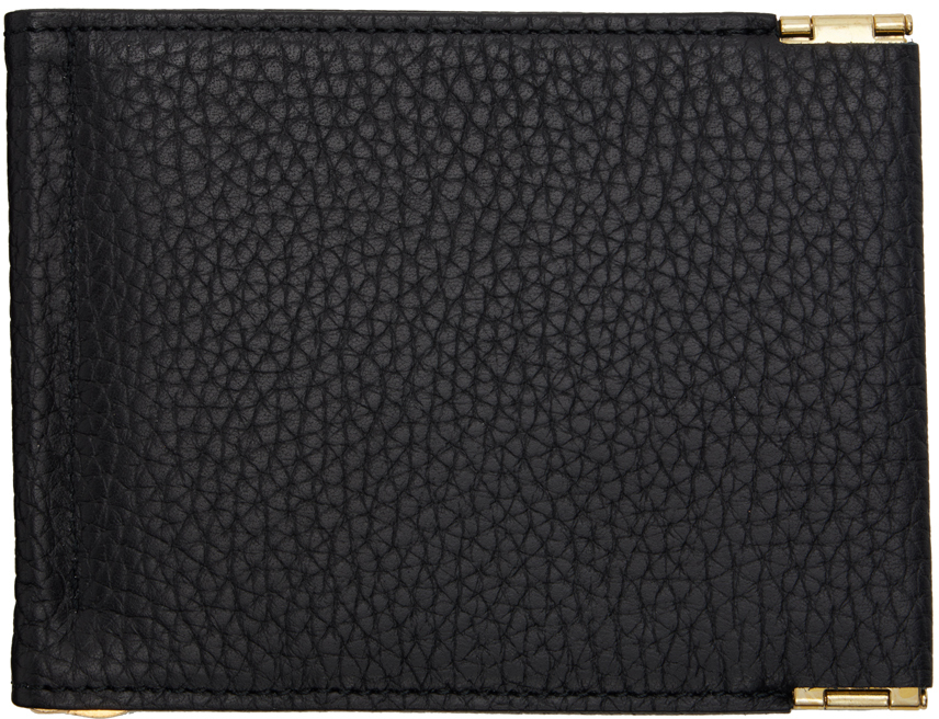 Shop Meanswhile Black Leather Money Clip Wallet In Off Black
