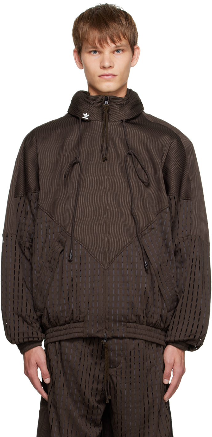 Shop Song For The Mute Brown Adidas Originals Edition Jacket In Dark Brown/dark Brow