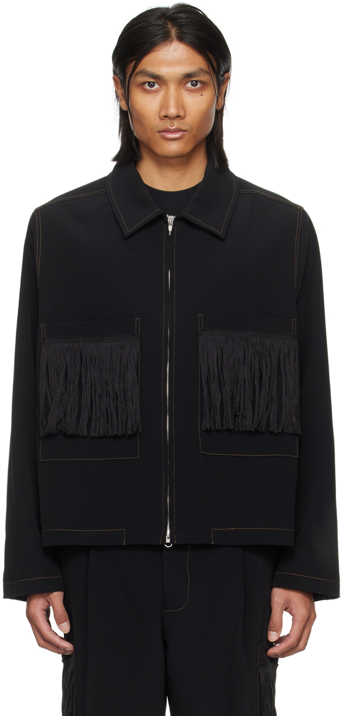Shop Song For The Mute Black Crop Patch Pocket Jacket