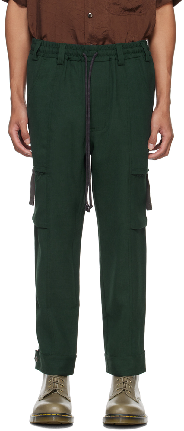 Song For The Mute Green Tabbed Cargo Trousers