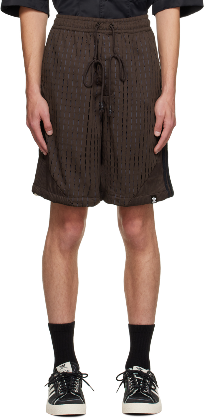 Song For The Mute Brown Adidas Originals Edition Shorts In Dark Brown/dark Brow