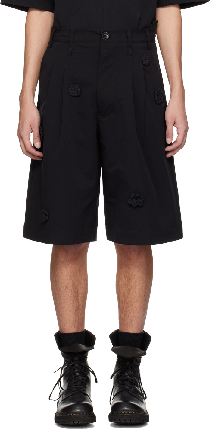 Black Appliqué Shorts