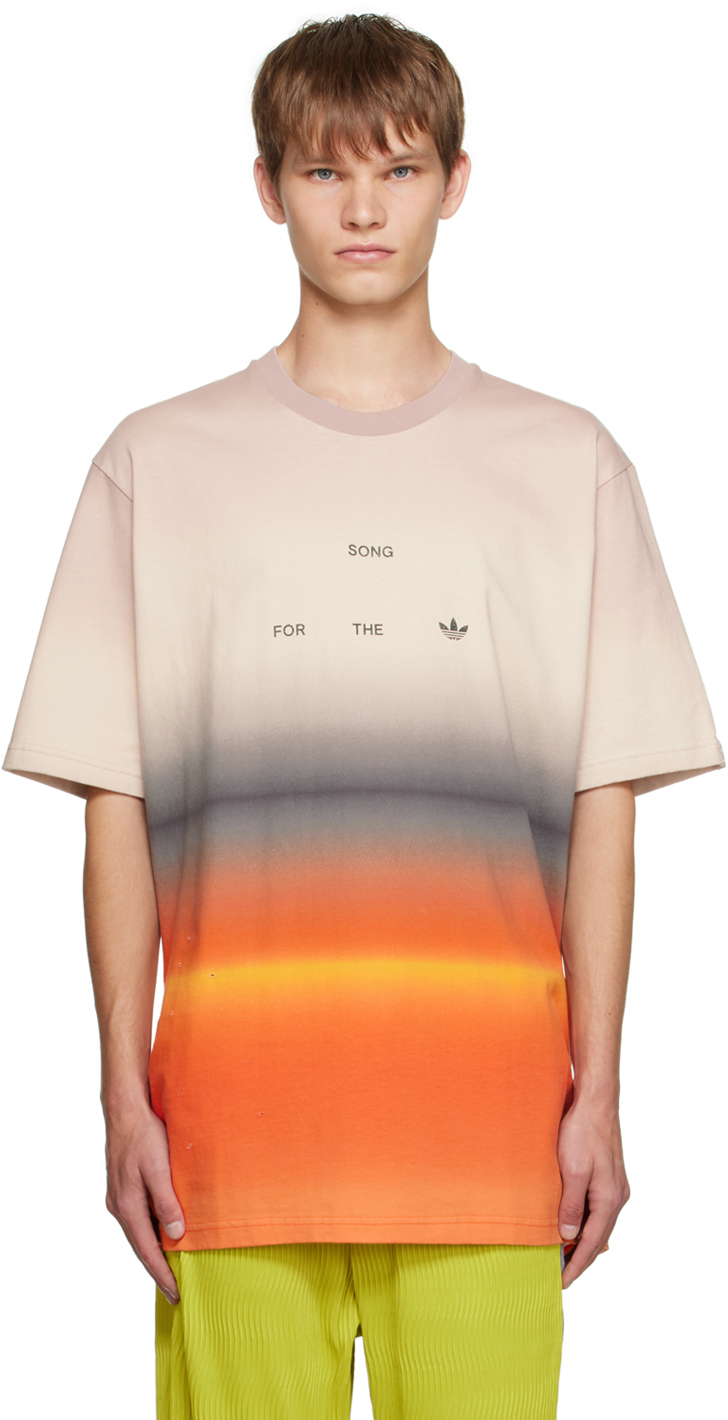 Song For The Mute Grey & Orange Adidas Originals Edition T-shirt In Vapour Grey