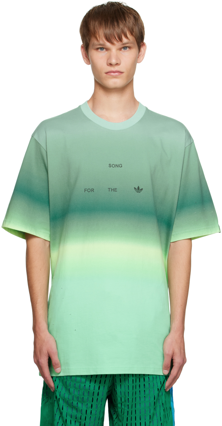 Song For The Mute Green Adidas Originals Edition T-shirt In Hazy Green/tech Fore