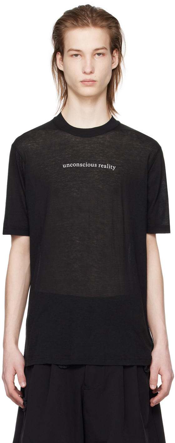 Black 'Unconscious Reality' T-Shirt by Song for the Mute on Sale