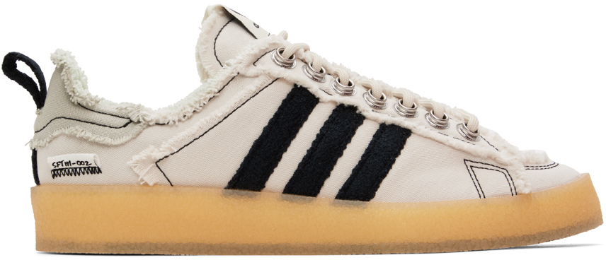 Song For The Mute Off-white Adidas Originals Edition Campus 80s Sneakers In Clear Brown/core Bla
