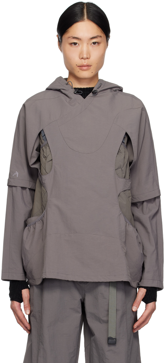 Gray Windbreaker Jacket