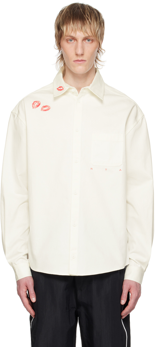 Shop Rta White Kiss Shirt In Kisses
