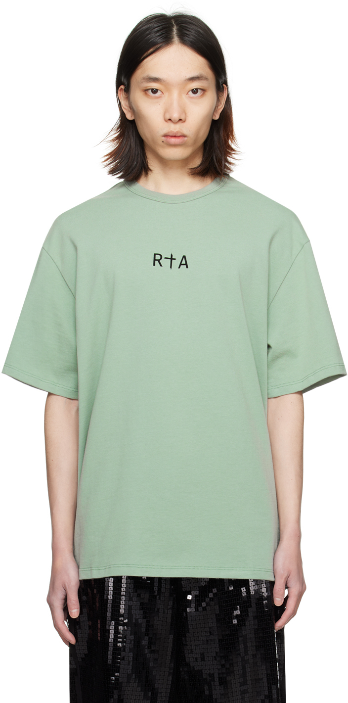 Rta Green Flocked T-shirt In Sage