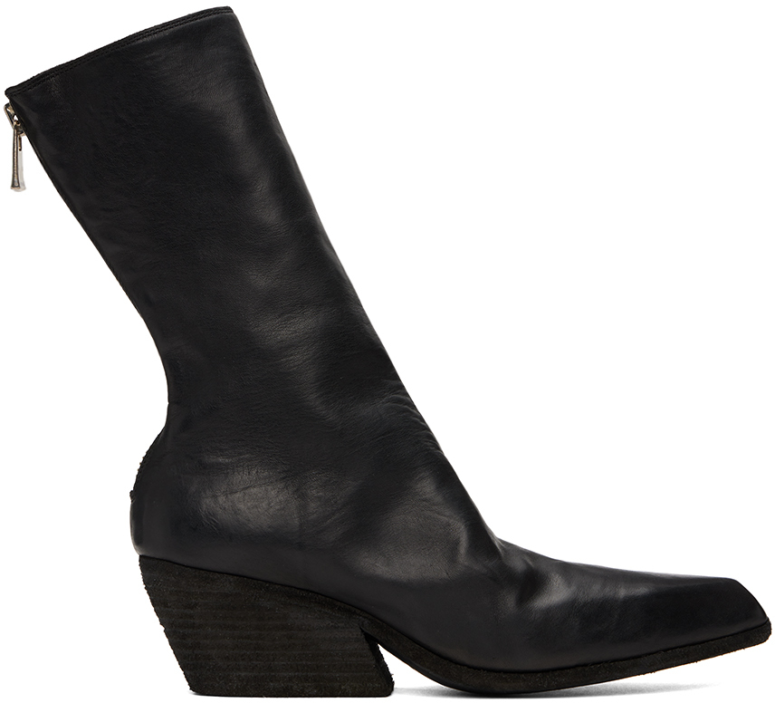 【関税込み】Guidi ブラック Tex-Mex ブーツ Black Tex-Mex Boots by Guidi on Sale