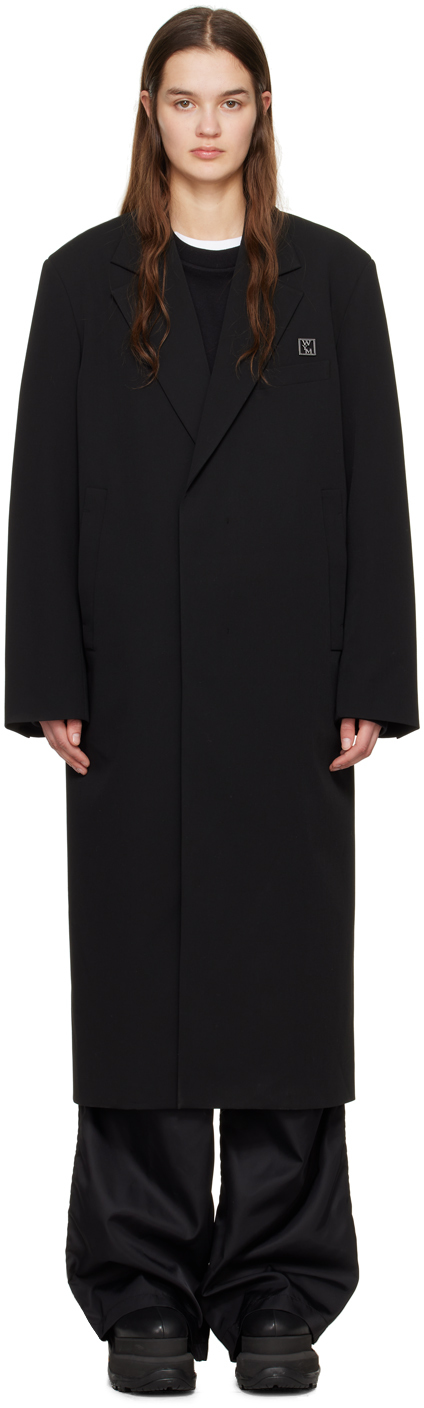 Wooyoungmi Black Single-breasted Coat In Black 912b