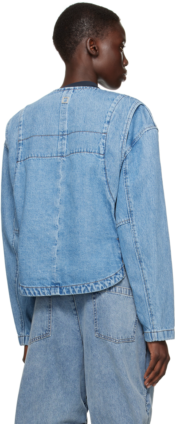 WOOYOUNGMI BLUE CREWNECK DENIM JACKET 