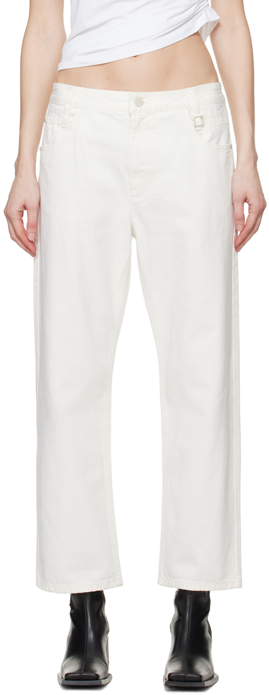 Wooyoungmi White Tapered Jeans In Ivory 996i