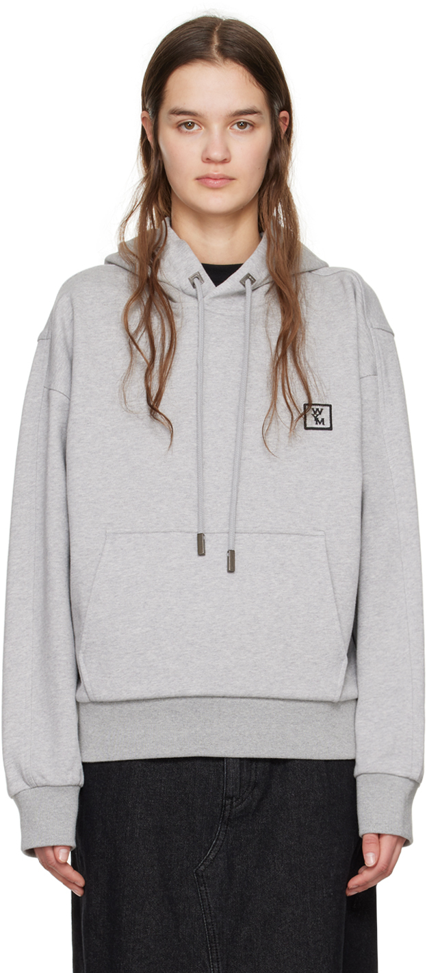 Wooyoungmi Gray Patch Hoodie In Grey 734g