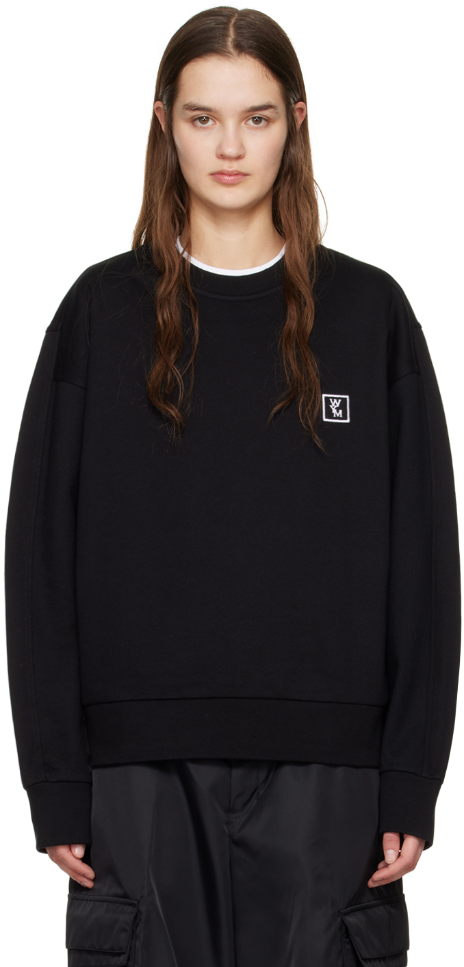Wooyoungmi Black Patch Sweatshirt In Black 736b