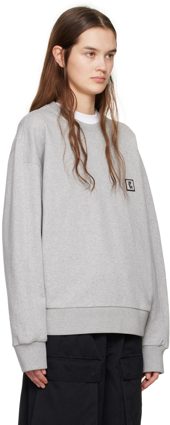 WOOYOUNGMI GRAY PATCH SWEATSHIRT