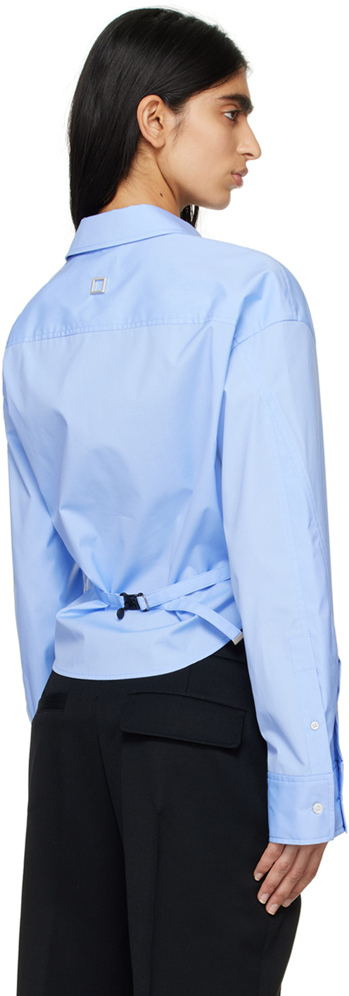 WOOYOUNGMI BLUE WAIST STRAP SHIRT 