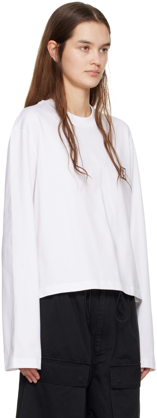 WOOYOUNGMI WHITE PATCH LONG SLEEVE T-SHIRT 