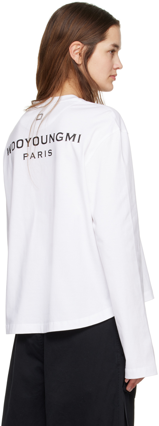 Shop Wooyoungmi White Patch Long Sleeve T-shirt In White 712w