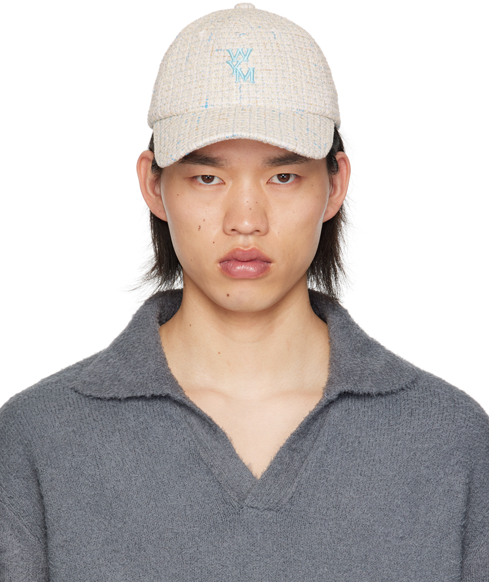 Off-White Tweed Logo Ball Cap by WOOYOUNGMI on Sale