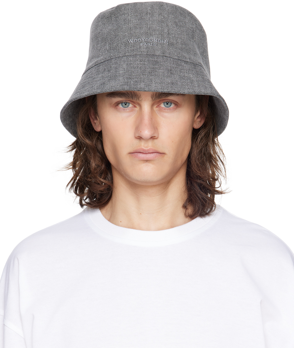 Wooyoungmi Gray Cotton Bucket Hat In 995g Grey